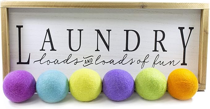 Friendsheep Wool Dryer Balls, Organic Reusable Fabric Softener Alternative for Laundry, Handmade, Fair Trade, Hypoallergenic, Eco-Friendly, Plastic-Free (6 Pack XL - Rainbow Blast)