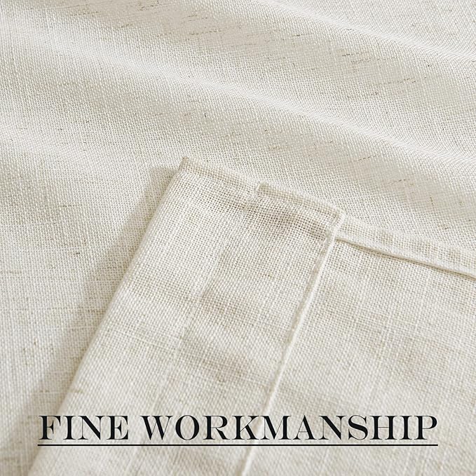 NICETOWN Sheer Door Curtains for Window, Farmhouse Sidelight Window Treatment Curtains for Narrow Glass Door/Kitchen/Front Door Linen Textured 26 x 80 Inches with Tieback, Linen, 1 Panel