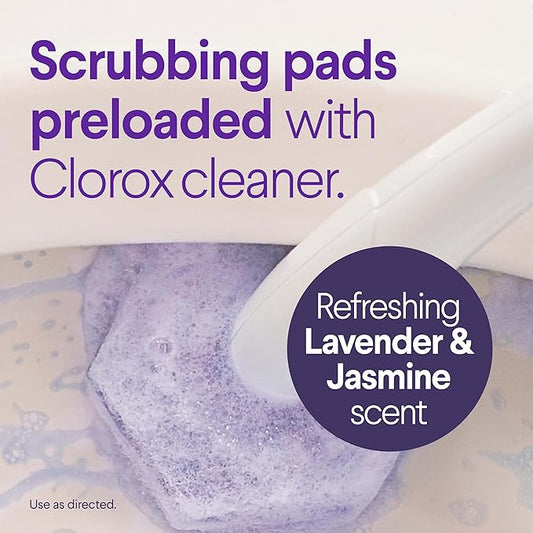 CLOROX Scentiva ToiletWand Toilet Cleaner Refills, Toilet brush, Lavender and Jasmine, 10 Count