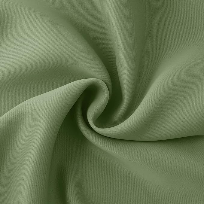 BGment Olive Green Blackout Curtains 36 Inches Long for Kitchen Window Over Sink - Short Half Window Drapes with Rod Pocket Privacy for Cafe Bathroom, 34 x 36 Inch, 2 Panels