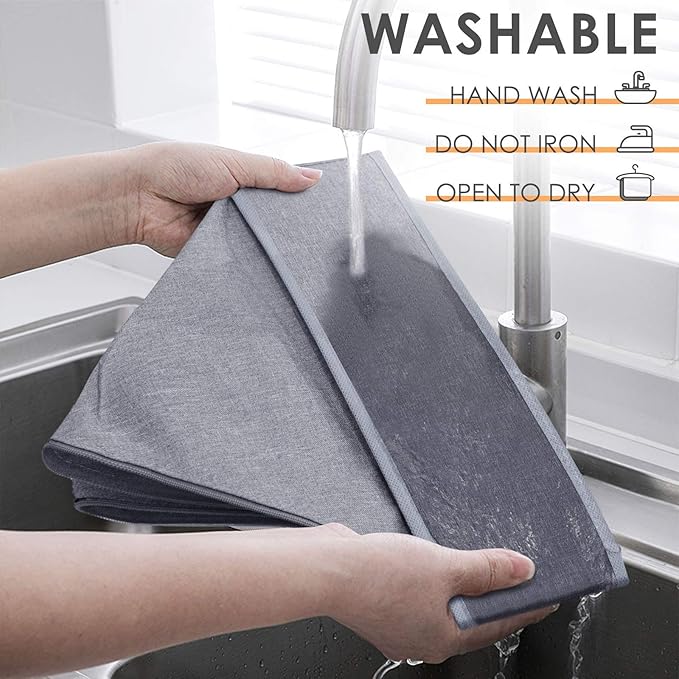 Criusia 3 Pack Sock Underwear Drawer Organizer Dividers, 64 Cell Fabric Foldable Dresser Organizer for Closet Organizers and Storage Boxes for Organizing Socks, Underwear, Ties (16+24+24 Cell, Gray)