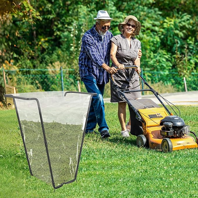 2PCS Outdoor Trash Bag Holder Metal Garden Trash Bag Holder for Yard Waste Stand Holds 30-45 Gallons Leaf Bag Holder with 4 Clips for Leaves Camping Lawn Party Weeding Yard Gardening(2pcs+8clips)