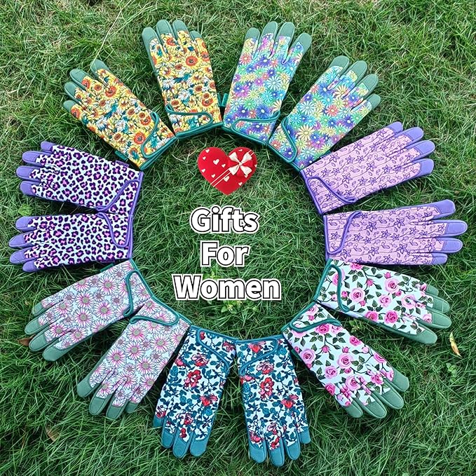 Thorn Proof&Puncture Resistant Gardening Gloves with Grip,Garden Gloves for Women, Leather Work Gloves,Gifts