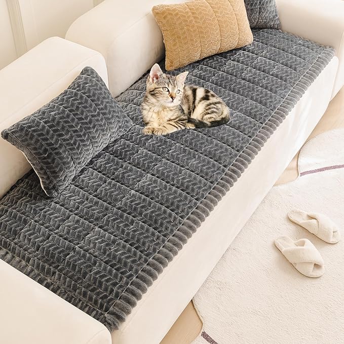 Mivnue Pet Couch Cover Protector Sofa Covers for Pets Washable Non Slip Couches and Sofas Dog Mat (Dark Grey, 27.6" x 59.1")
