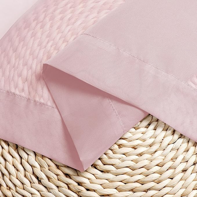 Chyhomenyc Sheer Curtains 72 Inch Length 2 Panels, Light Filtering Top Dual Rod Pocket Voile Window Curtain Drapes for French Door, Bedroom Living and Children Room, Each 42W x 72L, 2PCS, Blush Pink