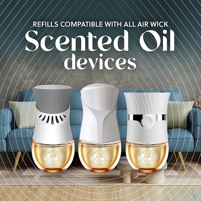 Air Wick Plug In Advanced Scented Oil,Glistening Snow + Frosted Mint,Air Fresheners for Home Long Lasting, Room Freshener, Air Freshener Plug In, House Essentials for Small Spaces + Large Spaces,5 ct