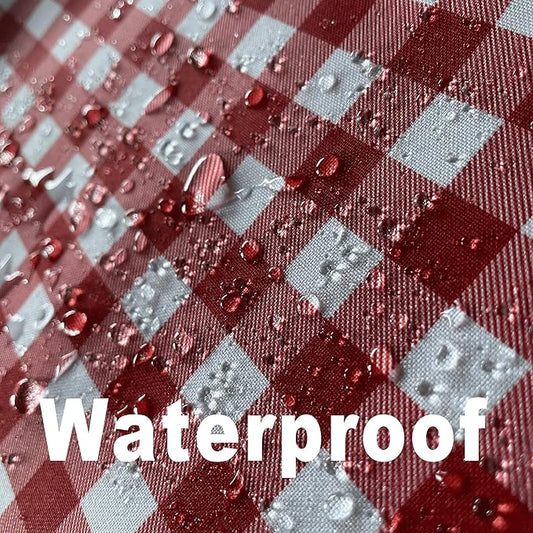 Waterproof Plaid Tablecloth Fabric - Oblong 52x70 Inch Classic Buffalo Tartan Table Cloth for Indoor/Outdoor Use - Washable Tabletop Cover for Dinner, BBQs, and Parties