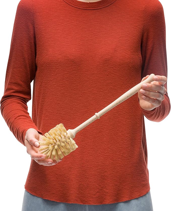 Redecker Union Fiber Toilet Brush with Untreated Beechwood Handle, 14-1/2 Inches, Made in Germany