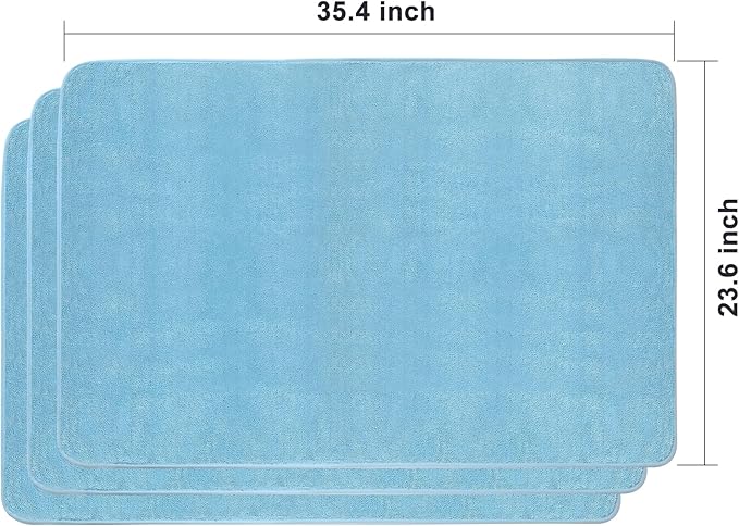 JOYMOOP Microfiber Towels for Cars, 3 Pack 35.4" x 23.6" Car Drying Towel, Blue Reusable Car Towel, Quick Drying Car Microfiber Cleaning Cloth for RVs, SUVs, Trucks