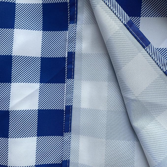 Classic Gingham Plaid Tablecloth Fabric - Rectangular 58x102 Inch Water Resistant Checked Table Cloth for Indoor/Outdoor Use - Table Cover for Kitchen, Picnics, Gardens, and Parties