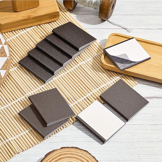 Zonon 64 Pieces Door Corner Seal Weatherstripping Exterior Door Frame Seal Draft Stopper Adhesive Corner Pads for Weather Stripping and Draft Protection (Brown)