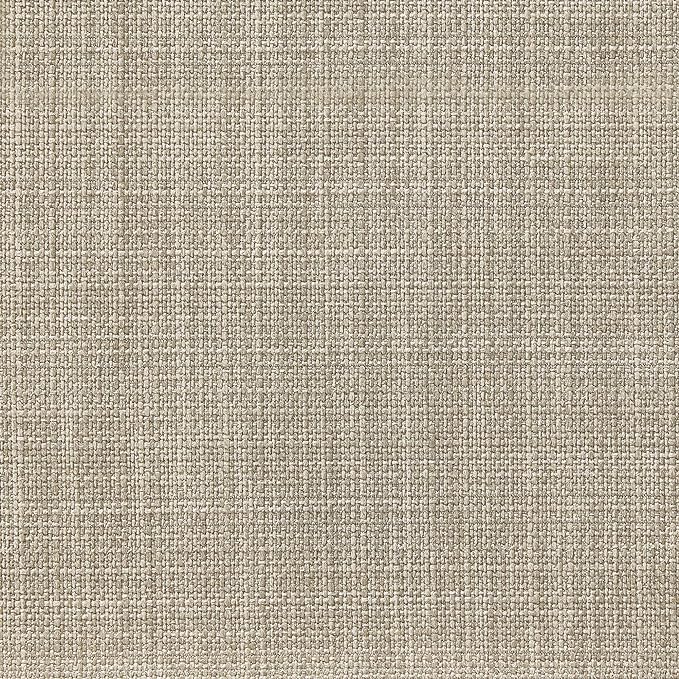 Amazon Basics Round Linen Ottoman with Storage, Tufted Upholstered Footstool for Living Room and Bedroom, 20" x 17", Linen Burlap Beige