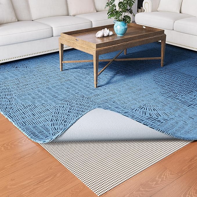 Non-Slip Rug Pad Gripper 10x12 Feet, Anti Skid Mat for Under Area Rugs, Keeps Rugs in Position and Safe, Thick Cushioned Carpet Pad for Hardwood Floors Protection