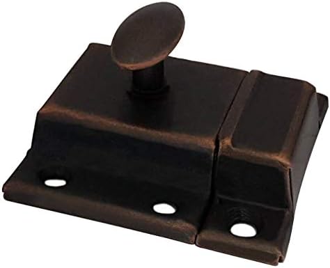 QCAA Oval Turn Cabinet Latch, for Cupboard & Other Furniture, Small, Antique Copper, Made in Taiwan, 1 Pack