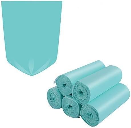 1.2 Gallon Biodegradable Trash Bags Small Trash Bags Unscented Garbage Bags Compostable Wastebasket Can Liners for Bathroom,Home, Office , Baby diaper(Emerald, 125 Count (Pack of 1))