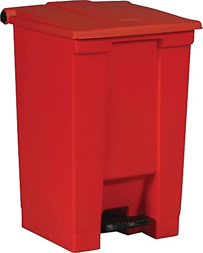Rubbermaid Commercial Products Legacy Step-On Trash/Garbage Can/Bin, 18 Gallon, for Doctor's Office/Hospitals/Healthcare, Red