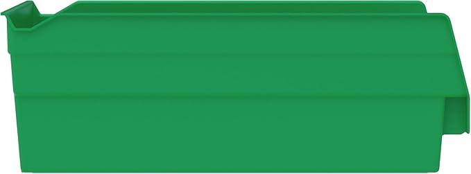 Akro-Mils 30130 Plastic Shelf Bins, Heavy Duty Storage Bins for Garage, Closet, and Drawer Organization, 12-Inch x 6-1/2-Inch x 4-Inch, Green, 12-Pack