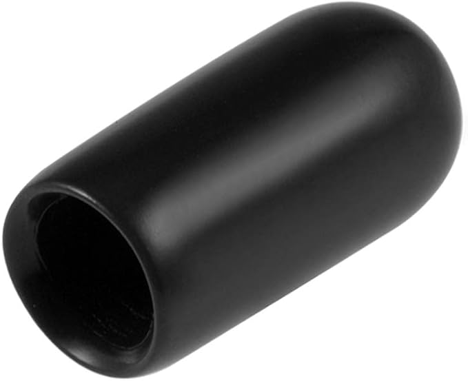uxcell 20pcs Rubber End Caps 5mm ID Vinyl Round Tube Bolt Cap Cover Thread Protectors Black