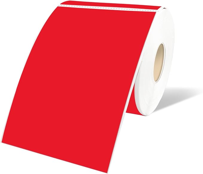 STARLIBOO 3"X5" Rectangle Colored Labels, Removable Moving Labels for Boxes, Permanent Warehouse Moving Stickers Square Label (250Labels, Red)