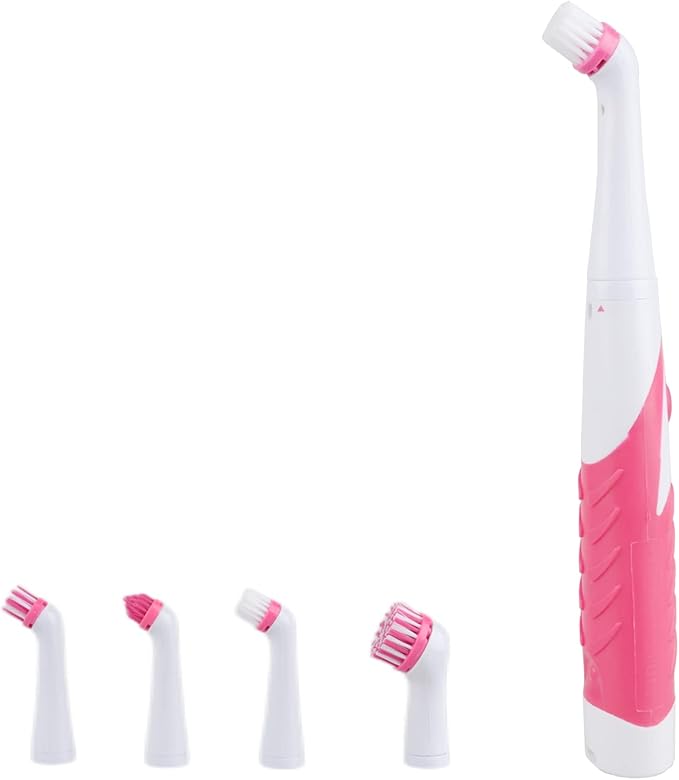 Electric Cleaning Brush with 4 in 1 Multiple Brush Heads,Indoor Household Cordless Motorized Brush for Bathroom Toilet Kitchen Tile Crevice