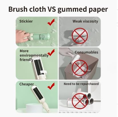 Dog Pet Hair Remover Roller - Reusable Lint Roller Pet Hair Removal Tool for Dog&Cats - Portable Sticky Lint Roller for Clothes, Couch, Bed, Car, Furniture – Travel-Friendly (Green/White)