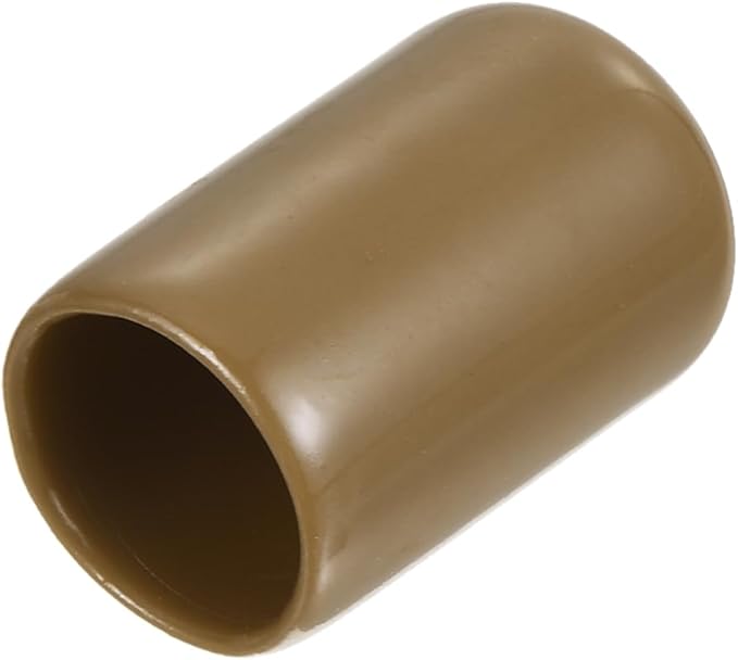 uxcell 20pcs Rubber End Caps 12mm(1/2") ID Vinyl PVC Round Tube Bolt Cap Cover Screw Thread Protectors Light Brown