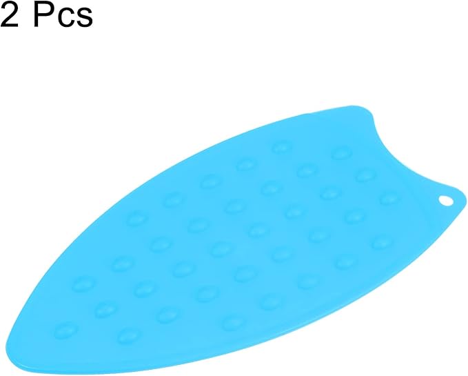 HARFINGTON 2pcs Silicone Iron Rest Pad, Multipurpose Iron Hot Resistant Mat Iron Rest Plate for Ironing Board Hot Heat Resistant Steam Compact Mat, Blue