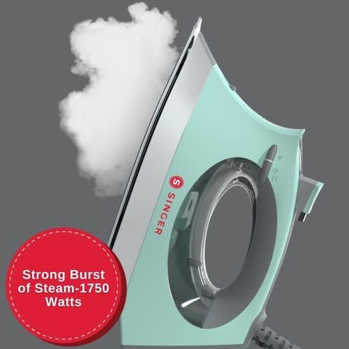 SINGER SteamCraft Plus Digital Display Iron, Five Fabric Settings, OnPoint Tip for Easy Ironing, 1750W, Vertical Steam, 300ml Tank, Stainless Steel Soleplate, Auto Shut Off after 30 Minutes