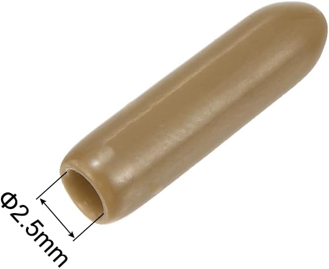 uxcell 20pcs Rubber End Caps 2.5mm ID Vinyl PVC Round Tube Bolt Cap Cover Screw Thread Protectors Light Brown