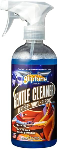 Gliptone Gentle Cleaner, Safe pH Balanced Leather & Vinyl Cleaner, Quick & Easy Spray for Old, New & Corrected Grain Leathers, Plastic & Fabrics, Restores Supple Feel & Vibrant Look, 16 oz
