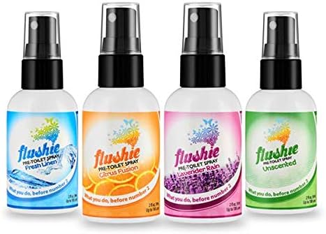 Flushie Pre-Toilet Spray for Poop Travel Size Toiletries Bathroom Spray for Poop Spray for Toilet Deodorizer Traveling Essentials Poop deodorizer Poop Odor eliminator… (Linen, 2oz 1pack)