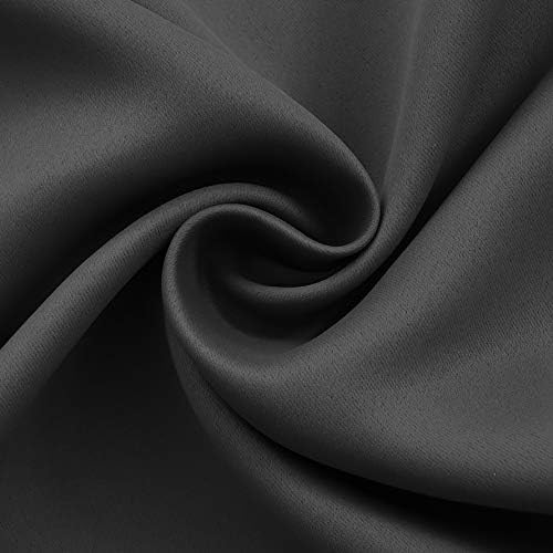 BGment Small Blackout Curtains 36 Inch Length for Kitchen Window Over Sink - Dark Grey Cafe Drapes Half Window with Rod Pocket for Rv Bathroom, 2 Panels, 34 x 36 Inch