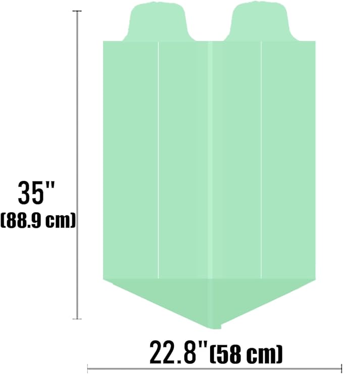 13 Gallon Flap Tie Compostable Trash Bags, 50 Count, Compost Bags Tall Kitchen Trash Bags, Sturdy Biodegradable Garbage Bags Food Scrap Waste Bags, ASTM D6400, US BPI Certified, Green