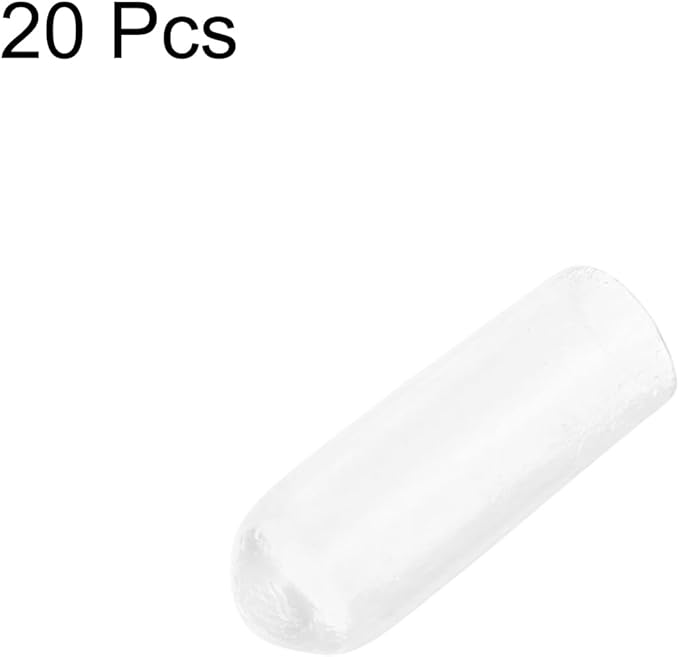uxcell 20pcs Rubber End Caps 4.5mm ID Vinyl Round Tube Bolt Cap Cover Thread Protectors Clear