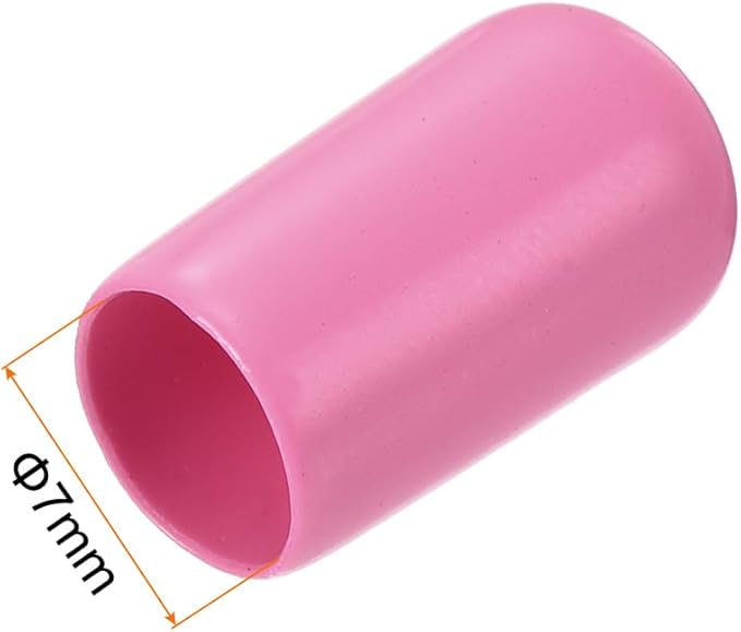 uxcell 20pcs Rubber End Caps 8mm(5/16 inch) ID Vinyl PVC Round Tube Bolt Cap Cover Screw Thread Protectors Pink
