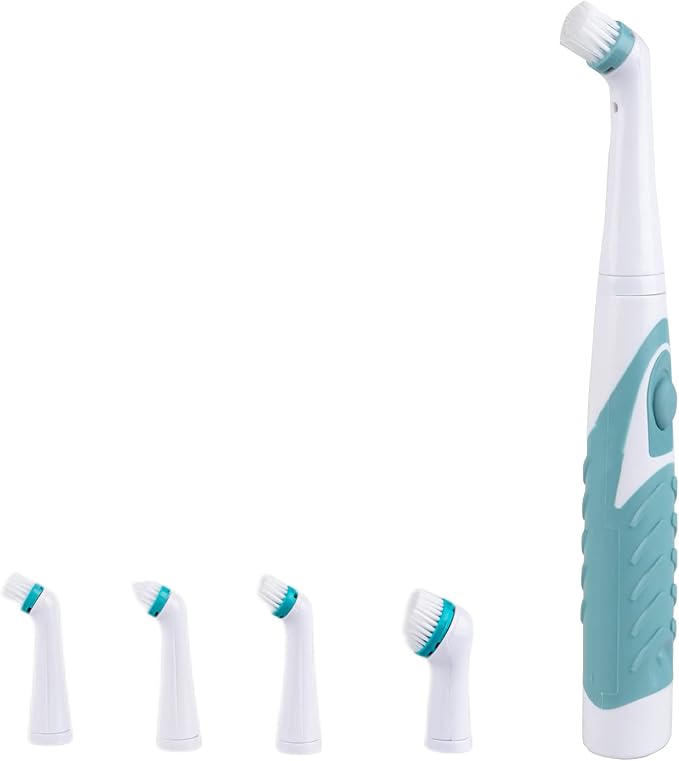 Electric Cleaning Brush with 4 in 1 Multiple Brush Heads,Indoor Household Cordless Motorized Brush for Bathroom Toilet Kitchen Tile Crevice