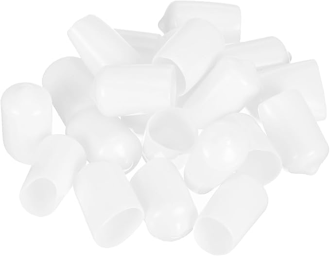 uxcell 20pcs Rubber End Caps 14.5mm ID Vinyl Round Tube Bolt Cap Cover Thread Protectors White