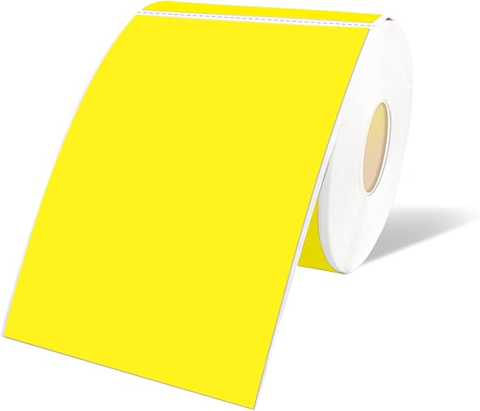 STARLIBOO 3"X5" Rectangle Color Coding Labels, Removable Square Label Inventory Stickers, Permanent Warehouse Moving Box Square Label (250Labels, Yellow)