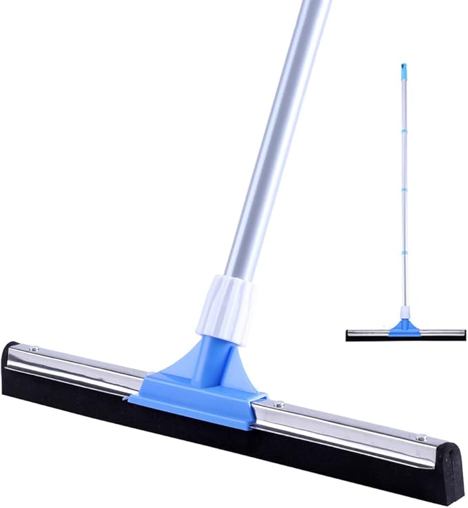 YONILL Floor Squeegee for Concrete Floor - 50" Squeegee Broom with Long Handle for Tile Floor, Heavy Duty Foam Floor Water Wiper for Garage, Shower, Kitchen, Windows, Glass, Carpet and Pet Hair