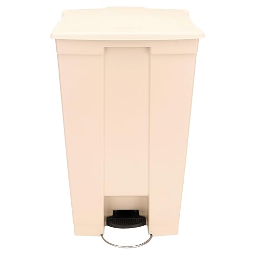 Rubbermaid Commercial Products Legacy Step-On Plastic Trash Can/Container, 23-Gallon, Beige, Hands-Free Garbage Can for Medical Waste in Hospitals/Lab/Emergency/Patient Rooms