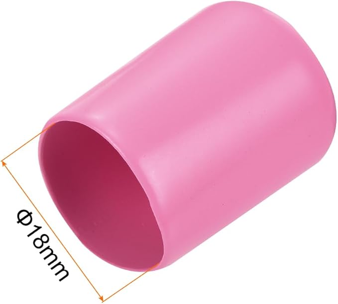 uxcell 20pcs Rubber End Caps 18mm ID Vinyl PVC Round Tube Bolt Cap Cover Screw Thread Protectors Pink