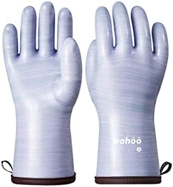 LANON Protection Wahoo Liquid Silicone Smoker Oven Gloves, Food-Contact Grade, Heat Resistant Gloves for Cooking, Grilling, Baking, Purple, XXL/11