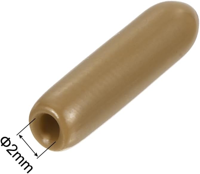 uxcell 20pcs Rubber End Caps 2mm ID Vinyl PVC Round Tube Bolt Cap Cover Screw Thread Protectors Light Brown