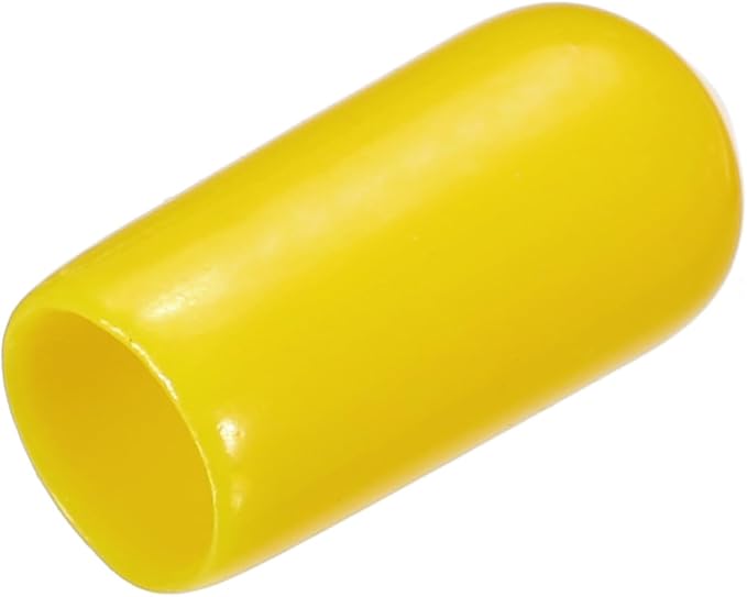 uxcell 20pcs Rubber End Caps 6mm(1/4") ID Vinyl PVC Round Tube Bolt Cap Cover Screw Thread Protectors Yellow
