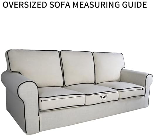 PureFit Reversible Quilted Sofa Cover, Water Resistant Slipcover Furniture Protector, Washable Couch Cover with Non Slip and Elastic Straps for Kids, Pets (Oversized Sofa, Light Gray/Light Gray)