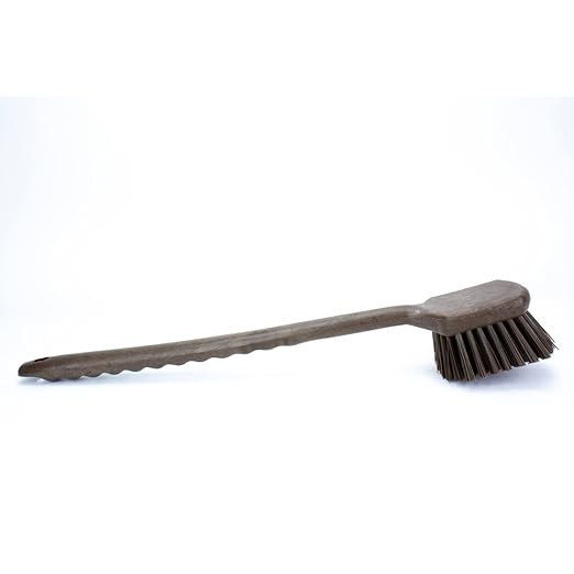 SPARTA 40501EC01 Plastic Large Scrub Brush, Kitchen Brush, Utility Brush With Long Handle For Cleaning, 20 Inches, Brown, (Pack of 6)