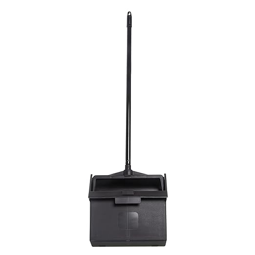 Carlisle FoodService Products Duo-Pan Upright Dust Pan with Serrated Yoke for Home, Restaurants, Kitchen, Lobby, And Office, Plastic, 30 Inches, Black