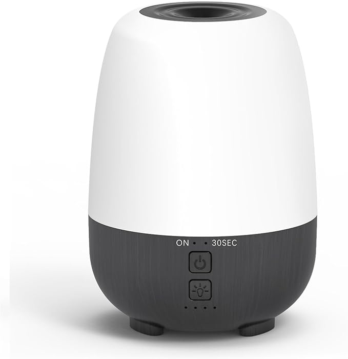 150ML Rechargeable Battery Operated Essential Oil Diffuser, Portable Cordless Aromatherapy Diffuser,7-Hour Runtime with 7 LED Color Changing Lights