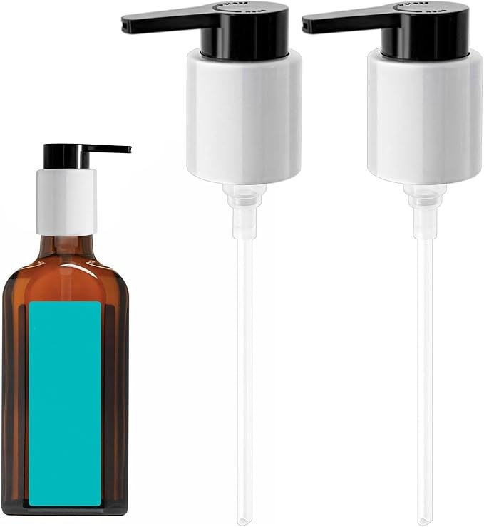2PCS Dispenser Pump Replacement Compatible with MOROCCANOIL Treatment 1.7/3.4/4.2 Fl Oz (Not for Travel Size), Plastic Pumps Head with Lock Clip for Hair Oil Bottle (Bottle Not Included)