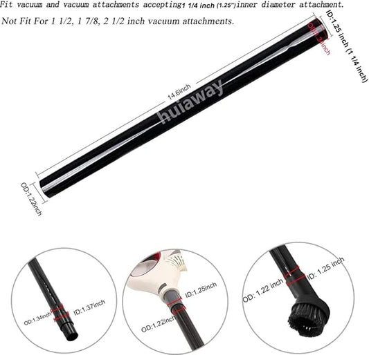 6 Pcs 1.25inch Universal Vacuum Extension Wand Vacuum Attachments 1 1/4 inch, 1 1/4" Friction Fit Extension Wand, Vacuum Cleaner Extension Tube